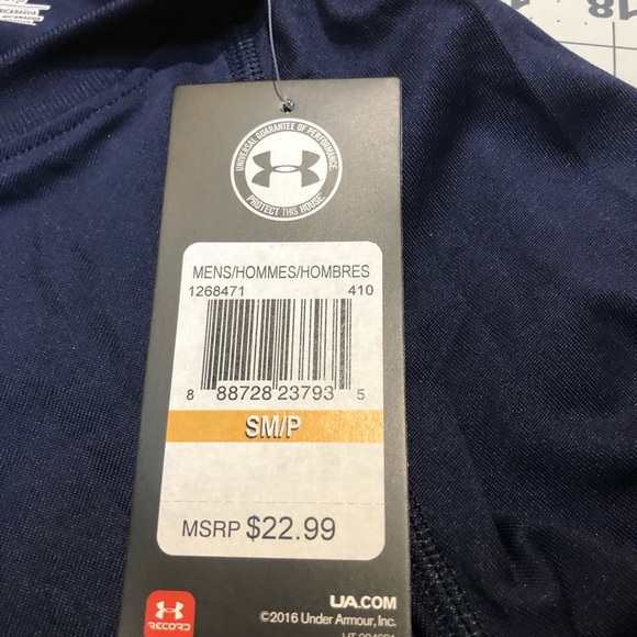 Under Armour Heat Gear Short Sleeve T-Shirt - Navy - Picture 3 of 4